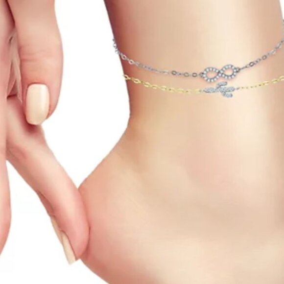 Giani Bernini Silver Infinity Ankle Bracelet NWT - Picture 1 of 4